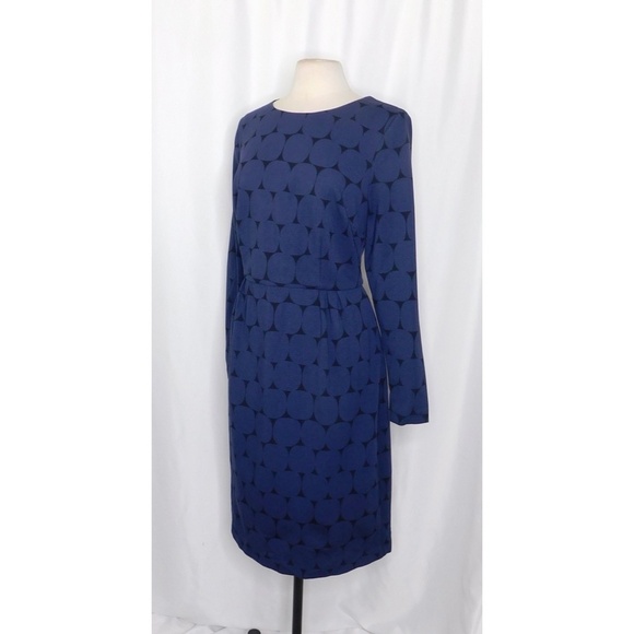 BODEN Geometric Polka Dot Print Ponte Knit Mod Sheath Dress Size 14L 14 Long - Picture 6 of 14